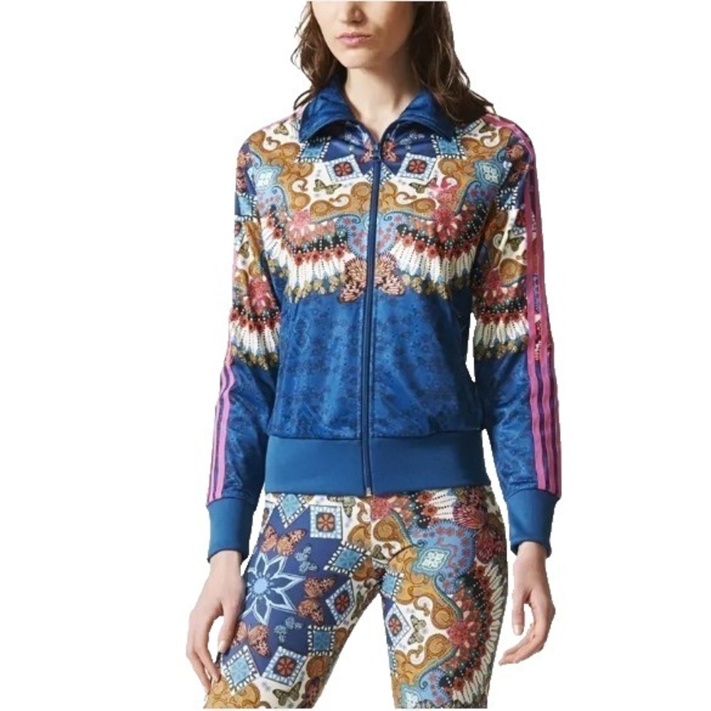 Adidas X Farm Rio Borbomix Track Jacket Womens Trefoil Butterfly Athletic Art XS